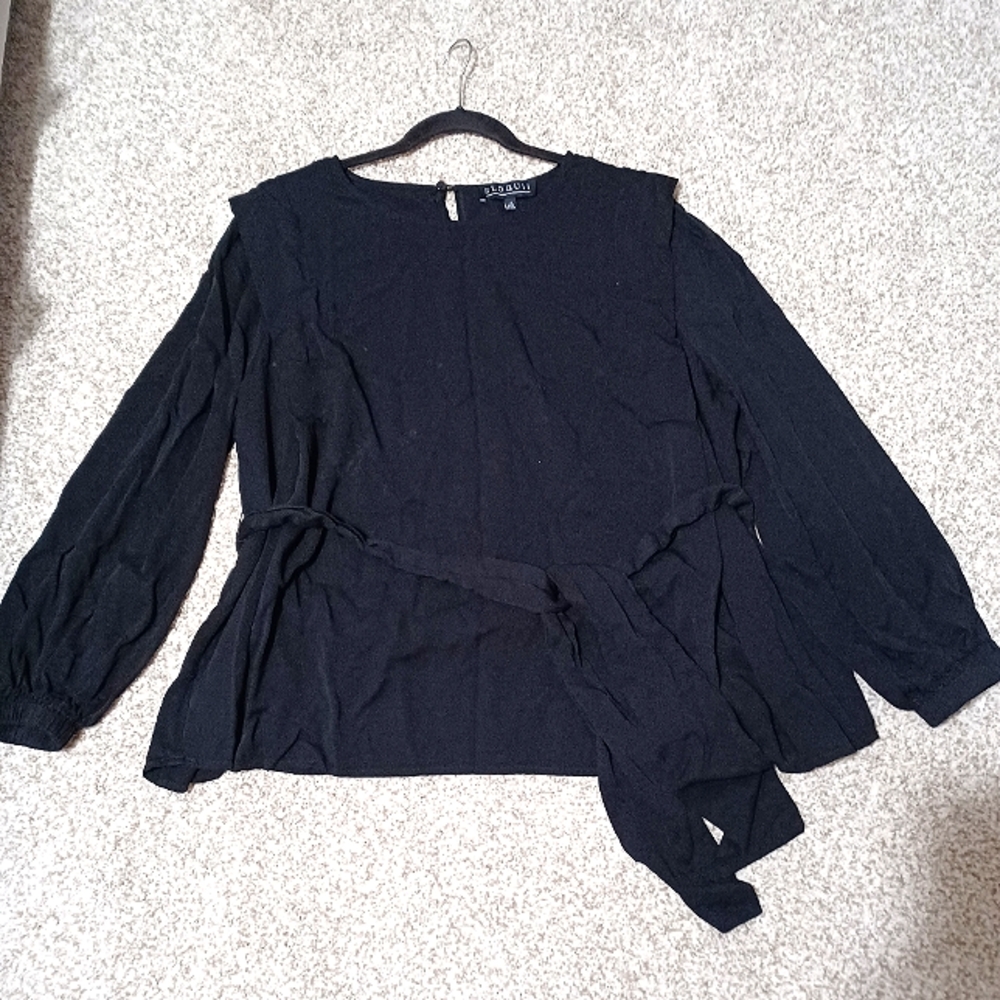 Eloquii Black Blouse with Belt